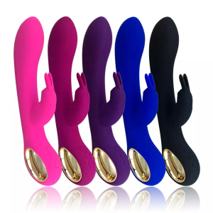 Golden Ring Handle - 2 Clitoris Stimulator Dildo