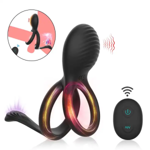 Double Cock Ring With Vibrating Flap