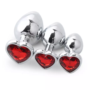 Heart Coloured Anal Plug Set.
