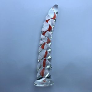 Twirling Rippled Glass Dildo